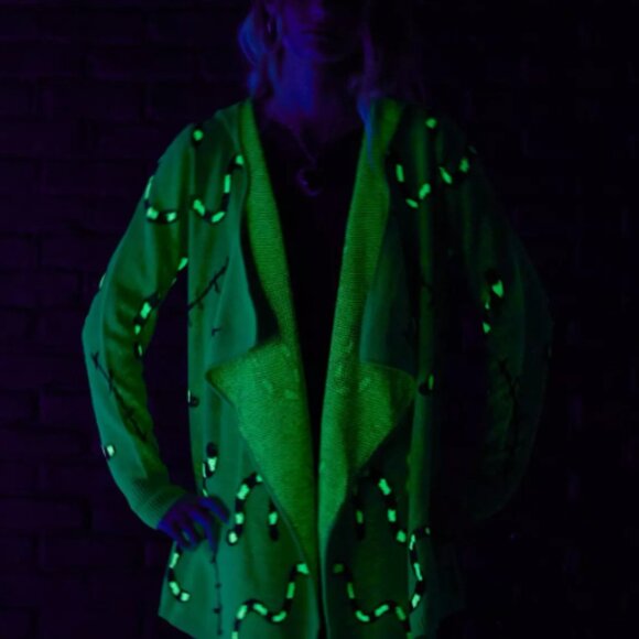 HER UNIVERSE Hot Topic Nightmare Before Christmas Oogie Boogie Glow Cardigan XS - Picture 5 of 10